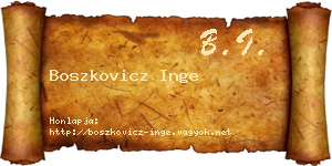 Boszkovicz Inge névjegykártya